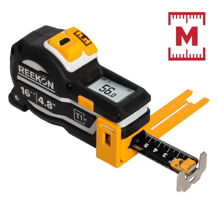 REEKON Metric T1M Utility digital tape measure, front product view on a white background