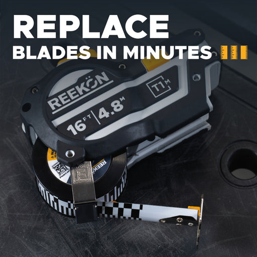 REEKON T1M Utility digital tape measure in use on a jobsite
