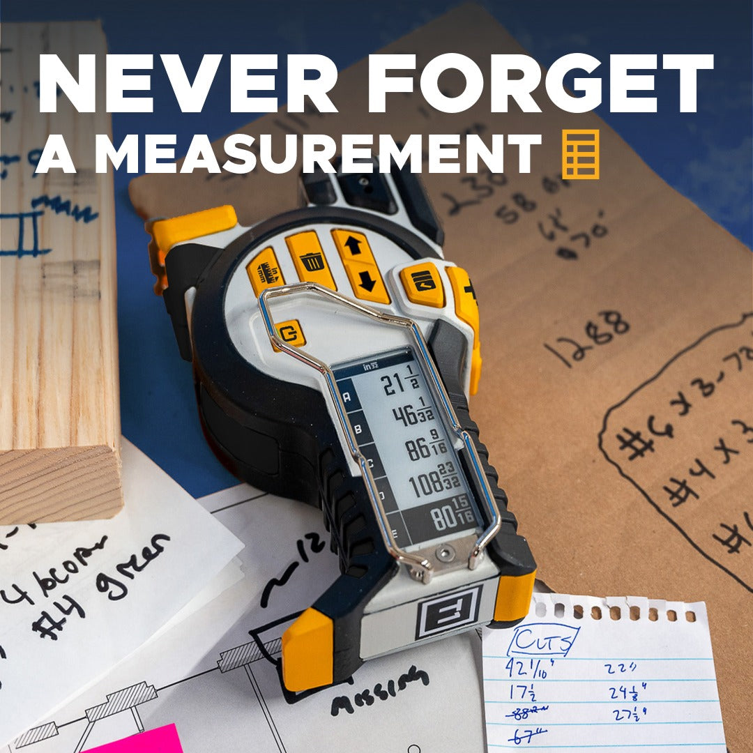REEKON T1 Tomahawk digital tape measure in use on a jobsite