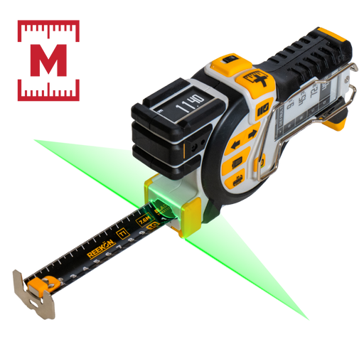 REEKON Metric T1 Tomahawk digital tape measure, front product view on a white background